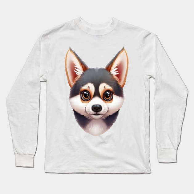 Fur-endly Alaskan Klee Kai Long Sleeve T-Shirt by Art By Mojo